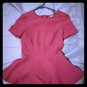 Textured wine peplum top